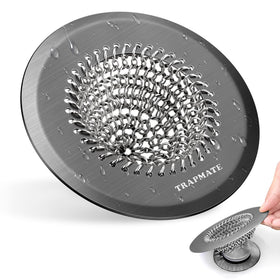 TRAPMATE shower hair drain catcher on drain for quick debris capture