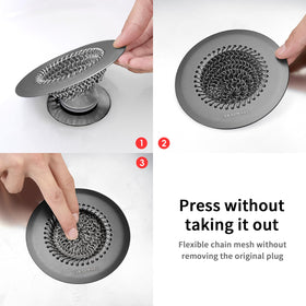 TRAPMATE universal-fit drain works with most pop-up and flat drains
