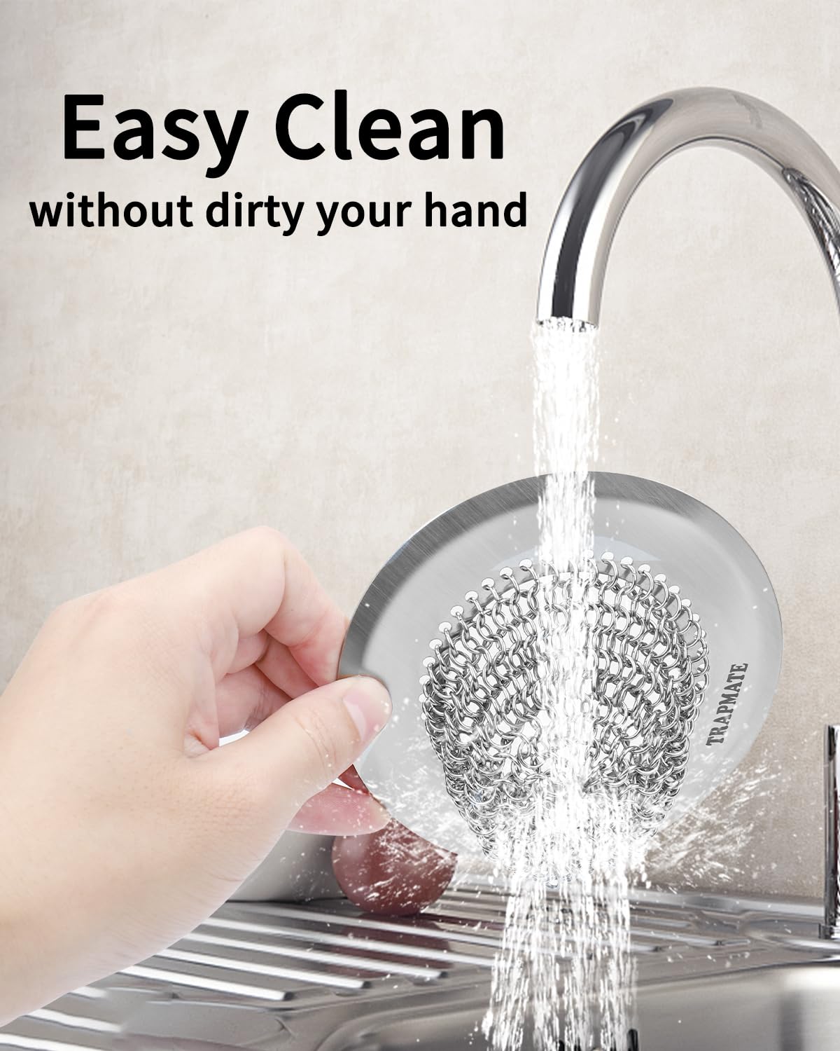 TRAPMATE 4.4-inch drain strainer fits most drains for easy, long-lasting use.