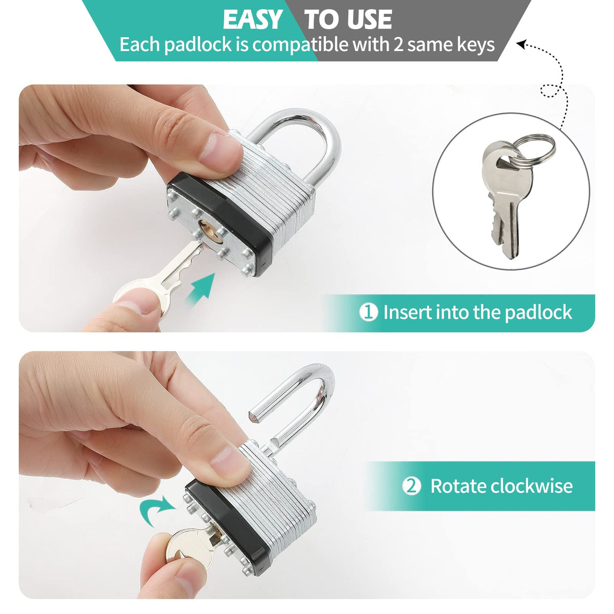 40 mm wide Travate padlock body shown on a hasp