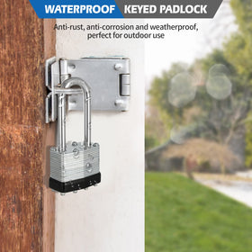 Travate padlocks mounted on outdoor storage unit demonstrate weatherproof durability