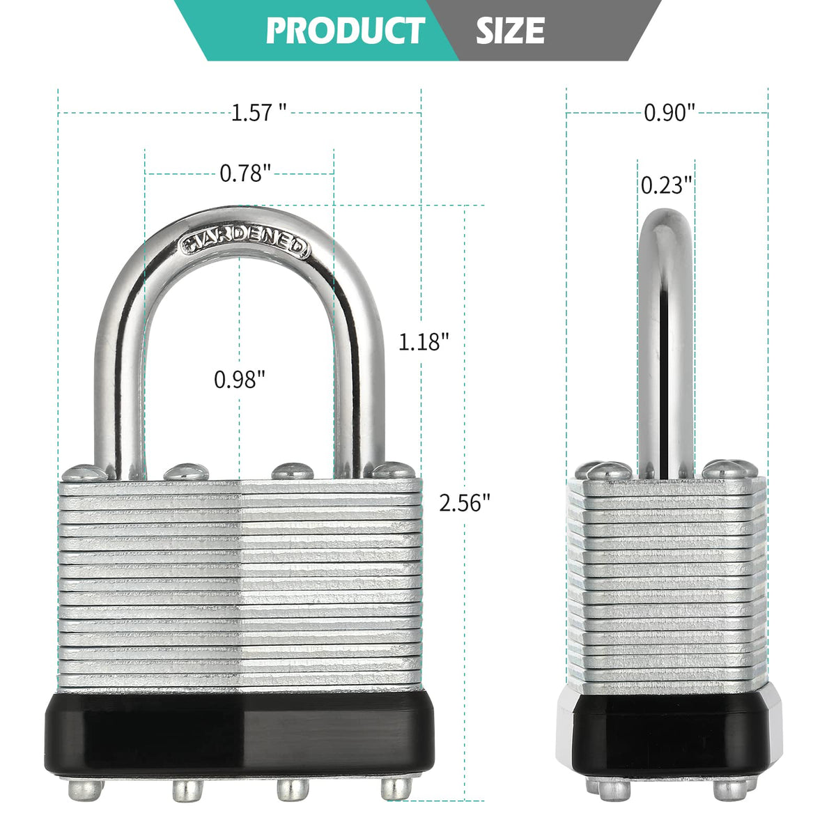 Closeup of Travate nickel-plated padlocks highlighting finish