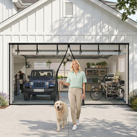 TravLand magnetic garage screen door 16x7 for quick vehicle access