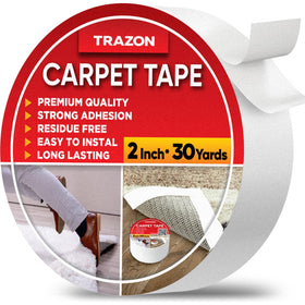 Trazon double-sided carpet tape provides strong hold on floors