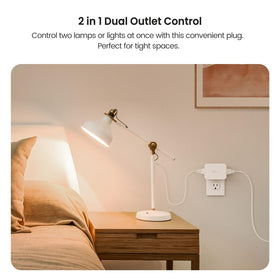 TREATLIFE dimmer plug with remote using dual outlets for synchronized lighting