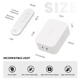 TREATLIFE dimmer plug side panel view suitable for compact bedside setup