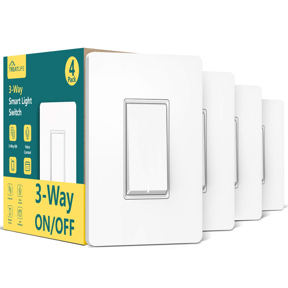 Treatlife 3‑way switch pack front view showing compact design for easy placement.