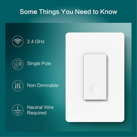 TREATLIFE Smart Switch 4-pack wall plate close-up shows clean, screwless design