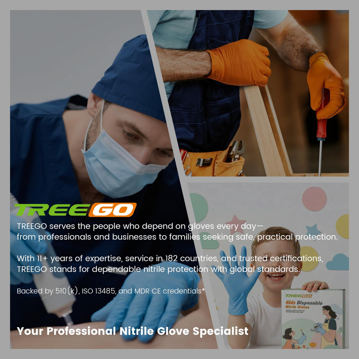 TREEGO heavy-duty gloves offer strong puncture resistance for tough jobs.