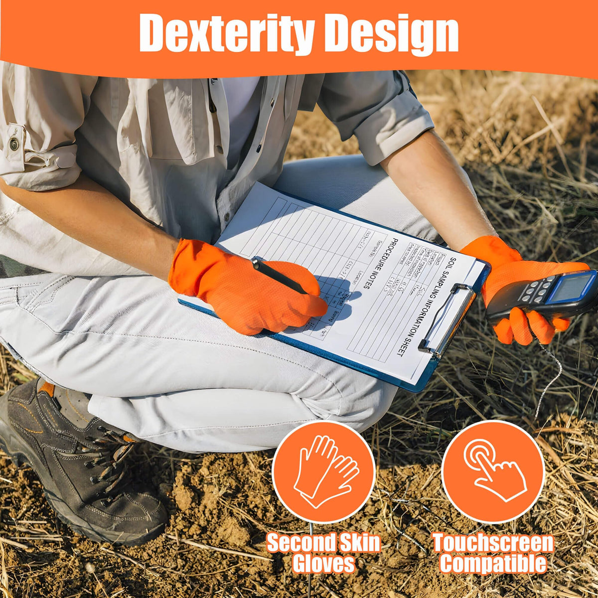 TREEGO latex-free XL nitrile gloves for comfortable all-day wear.