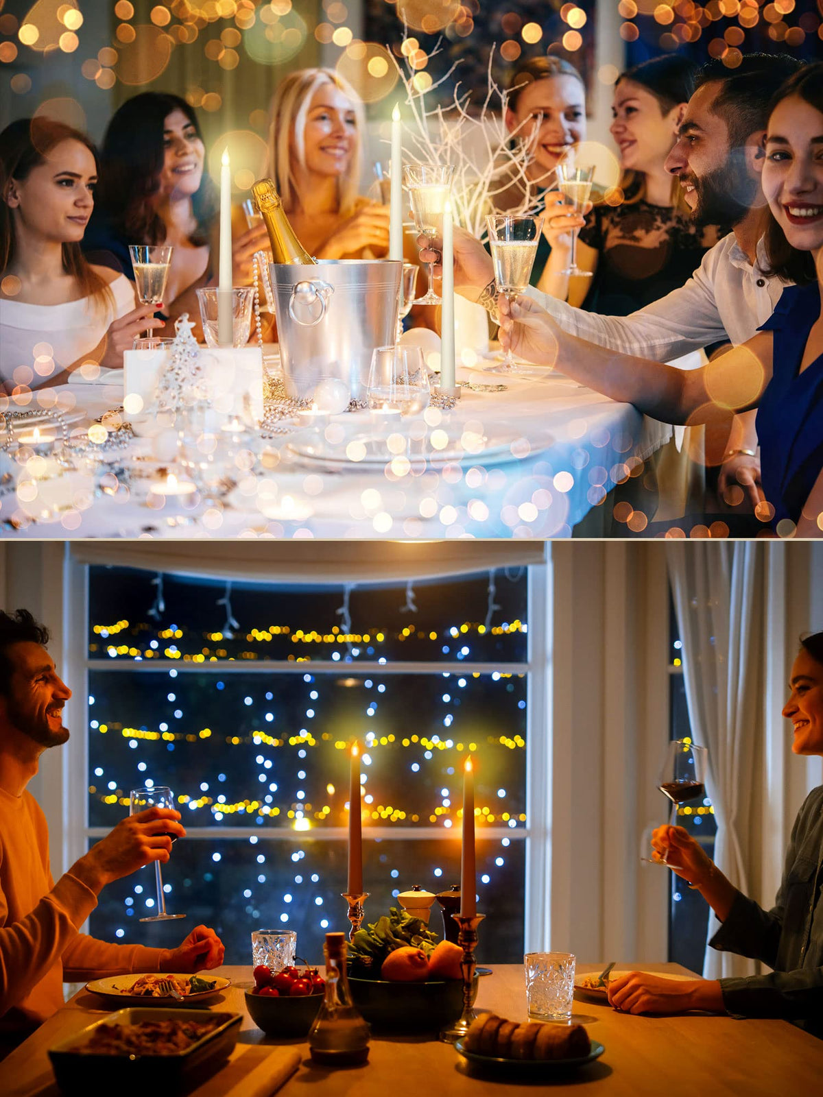 Treela battery-operated taper candles showing easy battery replacement