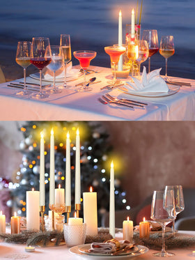 Treela ivory flameless candle emitting warm, romantic light for special occasions