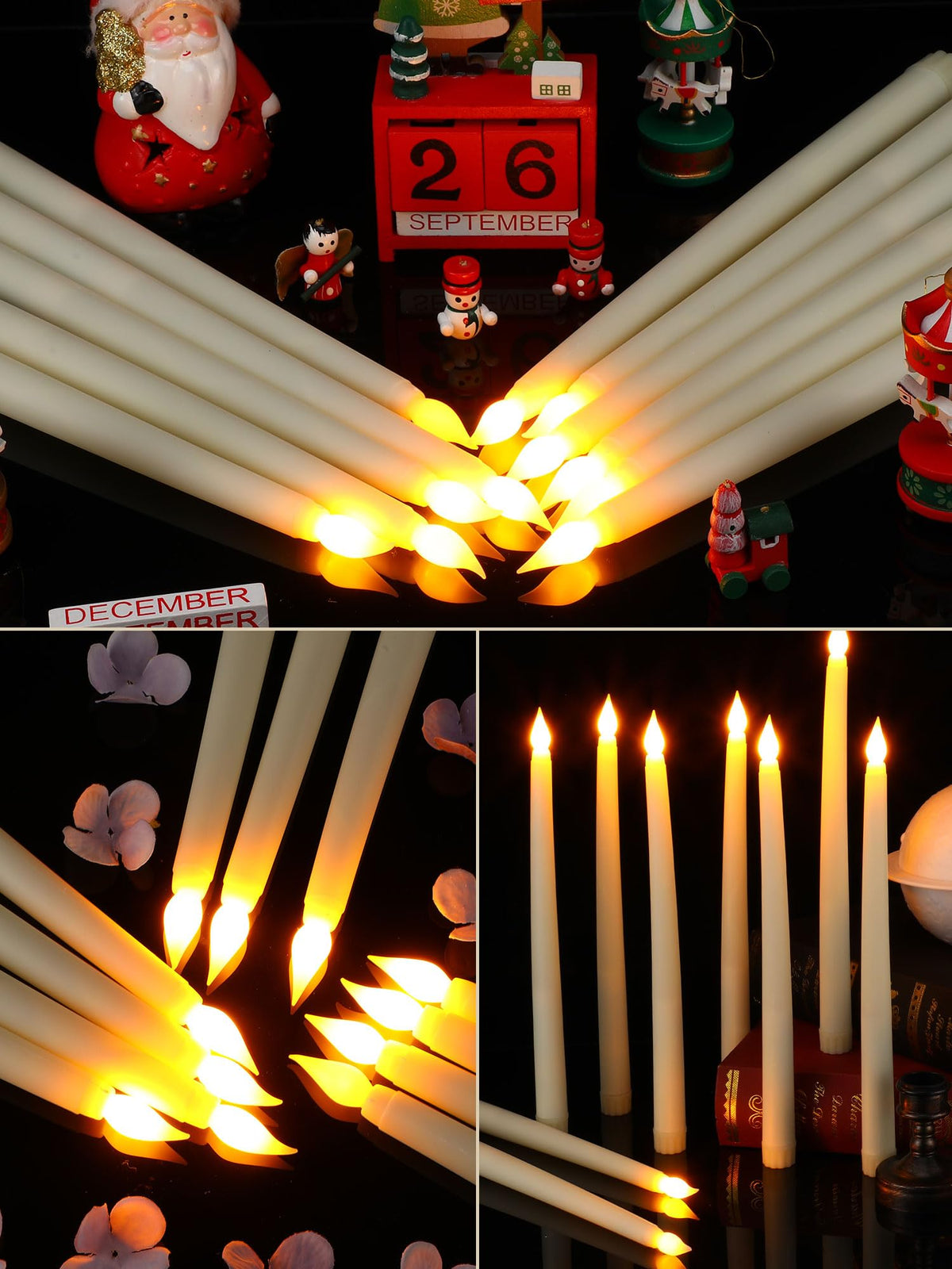 Treela ivory taper candles on a wedding table creating warm atmosphere