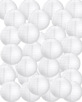Treela white 6inch lantern ball assembled for elegant ceiling decor.