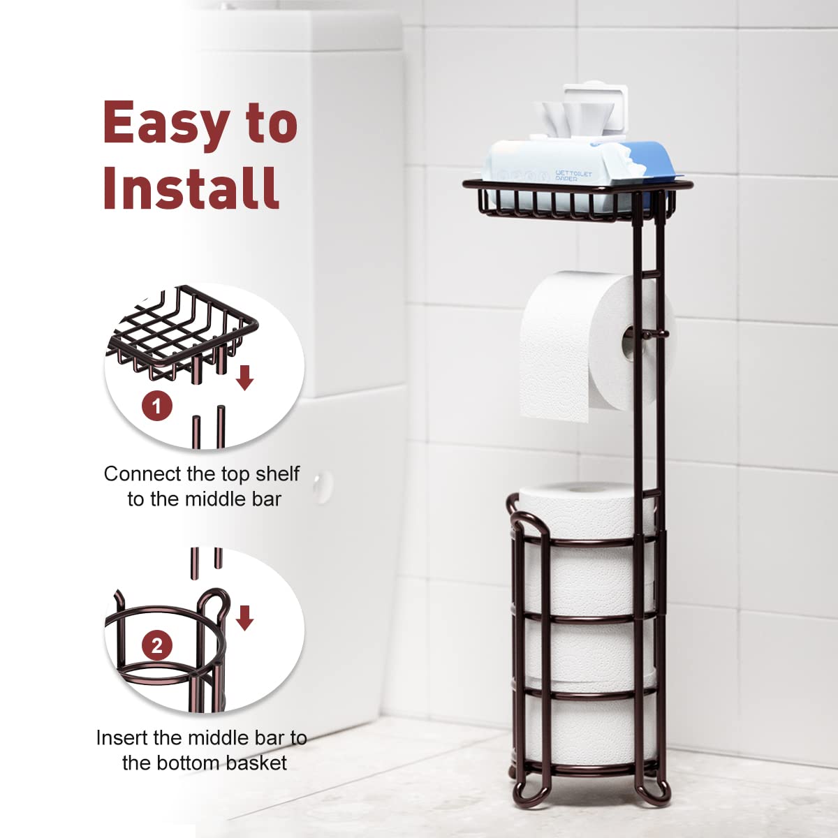 TreeLen bronze side view emphasizing compact footprint for small bathrooms