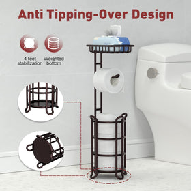 TreeLen bronze holder top shelf showing convenient space for phone or wipes