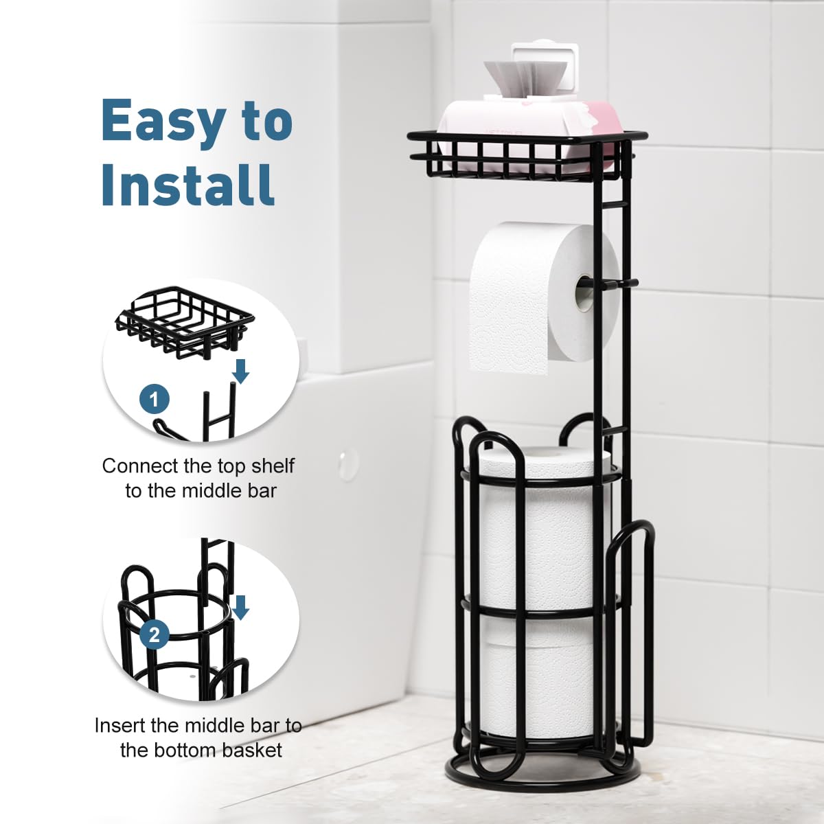 TreeLen mega-roll capacity holder keeps multiple rolls ready for busy households