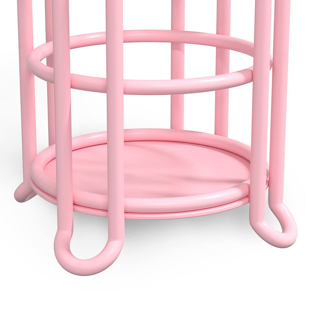 TreeLen pink standing bathroom stand moves easily for versatile placement.