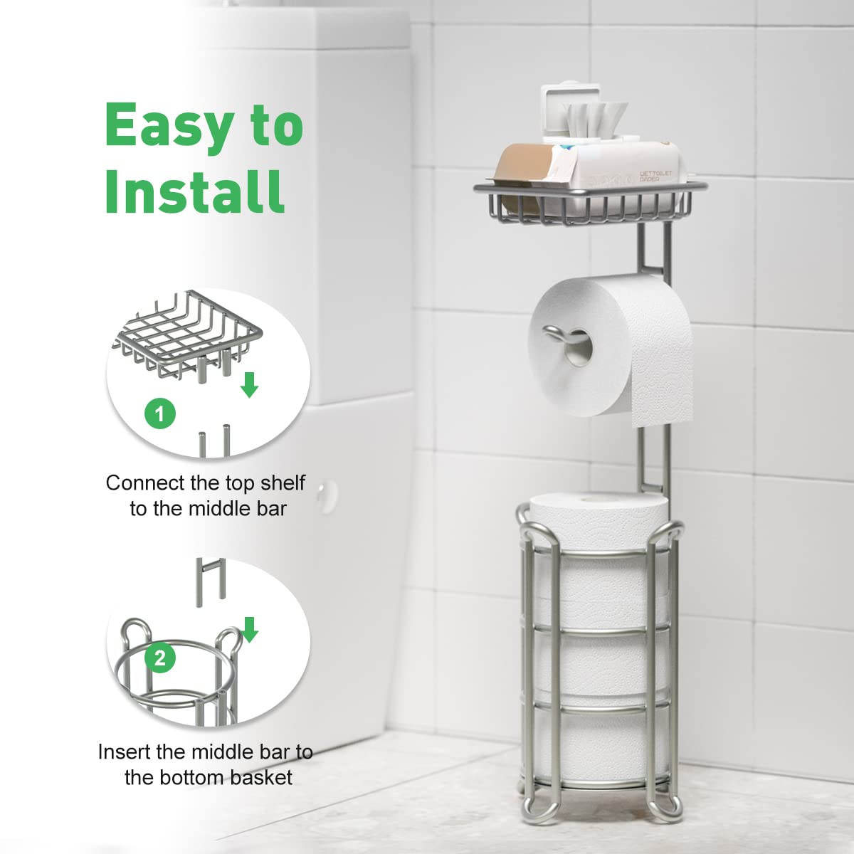TreeLen weighted base adds stability on busy bathroom floors to prevent tipping.