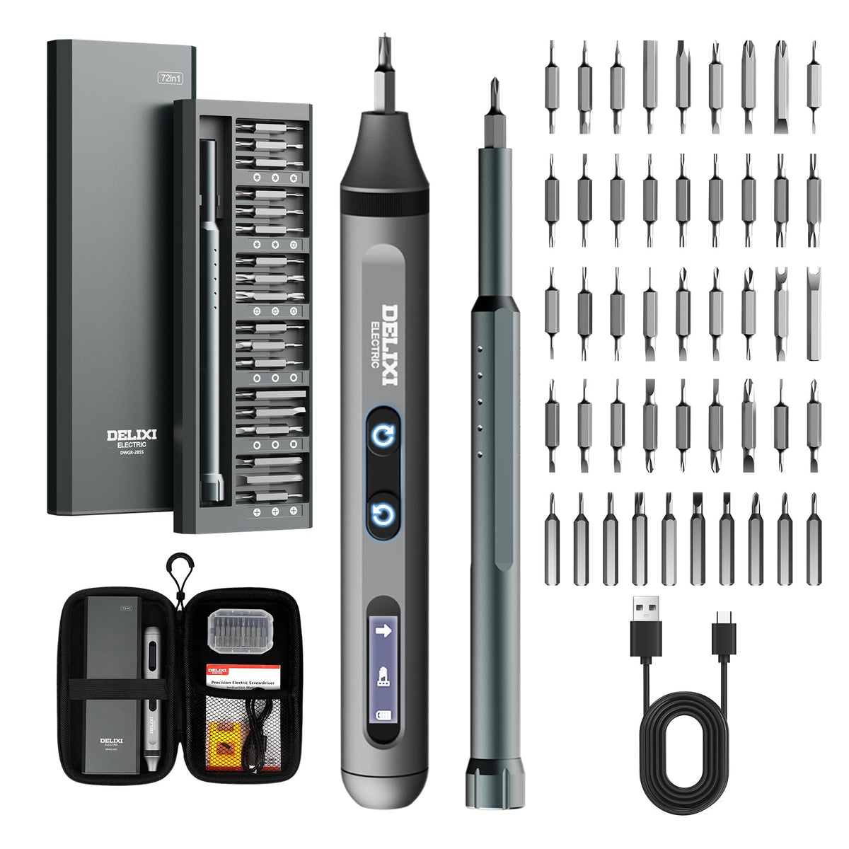 Treevian 72-in-1 kit with magnetic case for organized repairs.