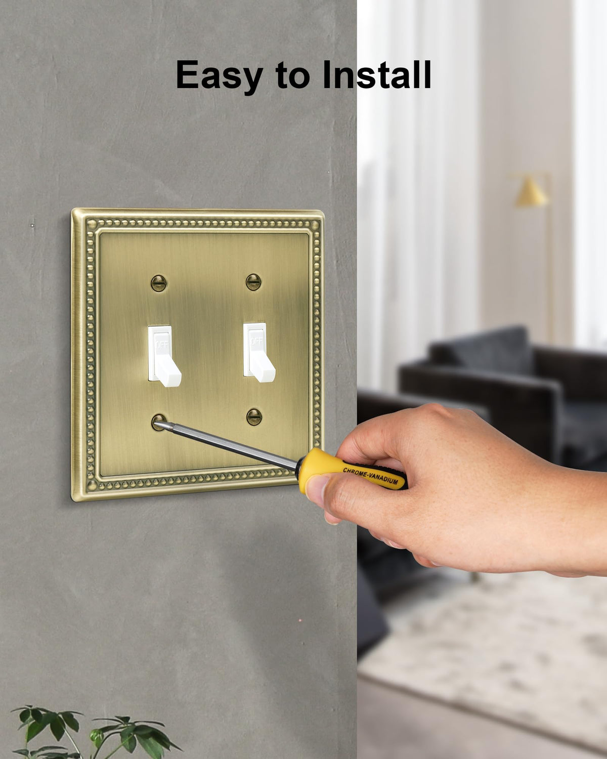Treewell 2-gang toggle plate fits two standard switches.