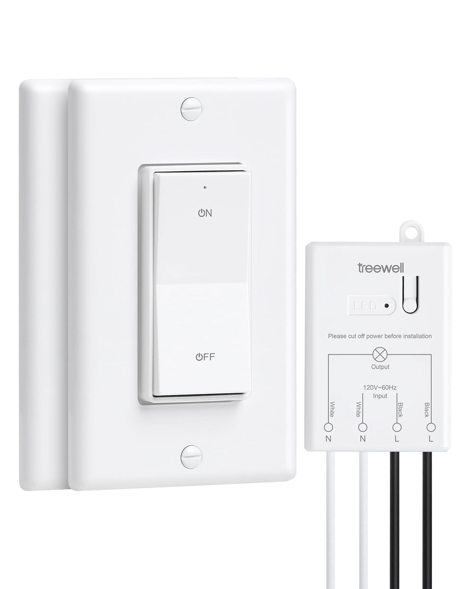 TREEWELL 3Way Wireless Switch Kit front view for wiring-free setup.