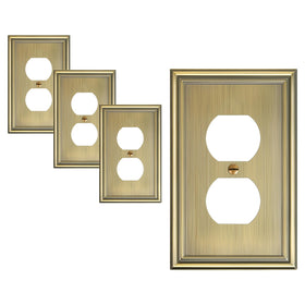 TREEWELL antique brass duplex outlet cover 4-pack adds timeless style to any room.