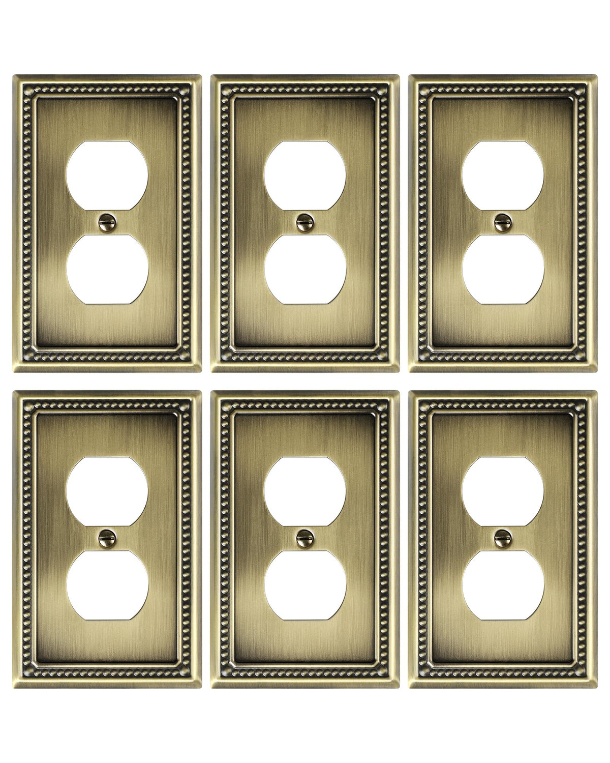 TREEWELL antique brass duplex outlet cover shows timeless style with lasting metal durability.