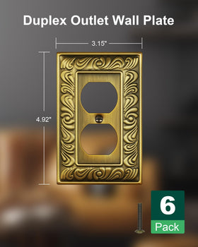 TREEWELL antique brass wall plate detail highlights durable metal construction.