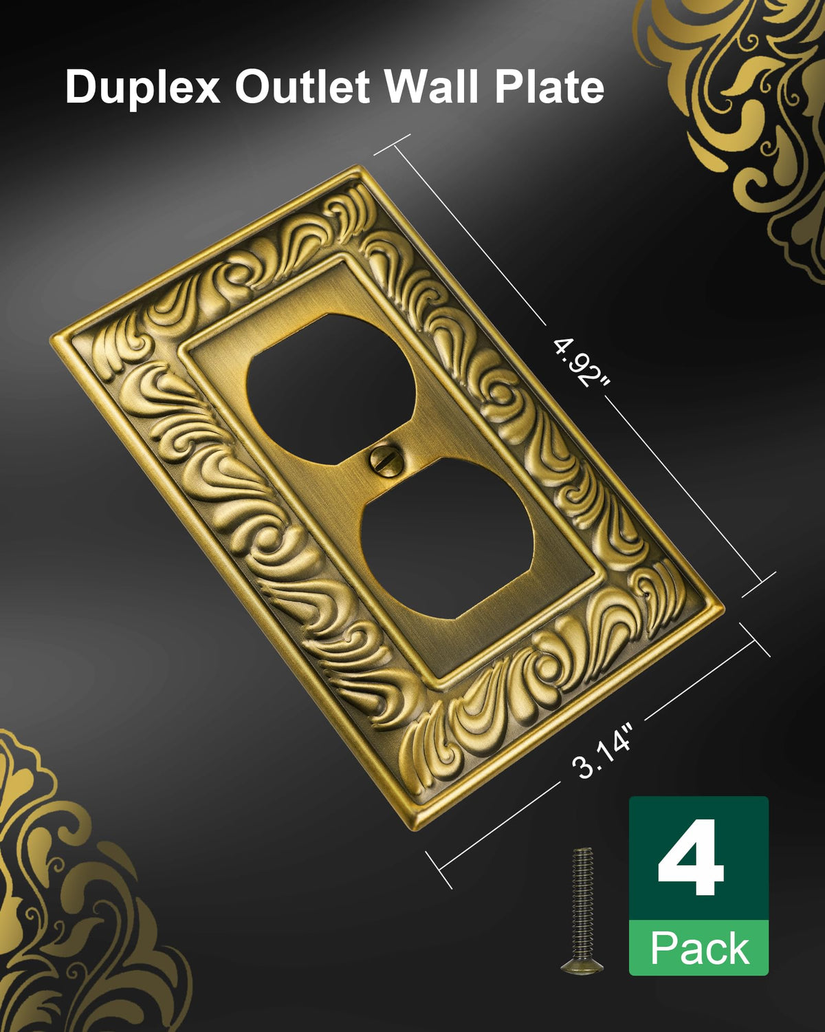 TREEWELL antique brass wall plate for 1-gang outlets adds timeless style.