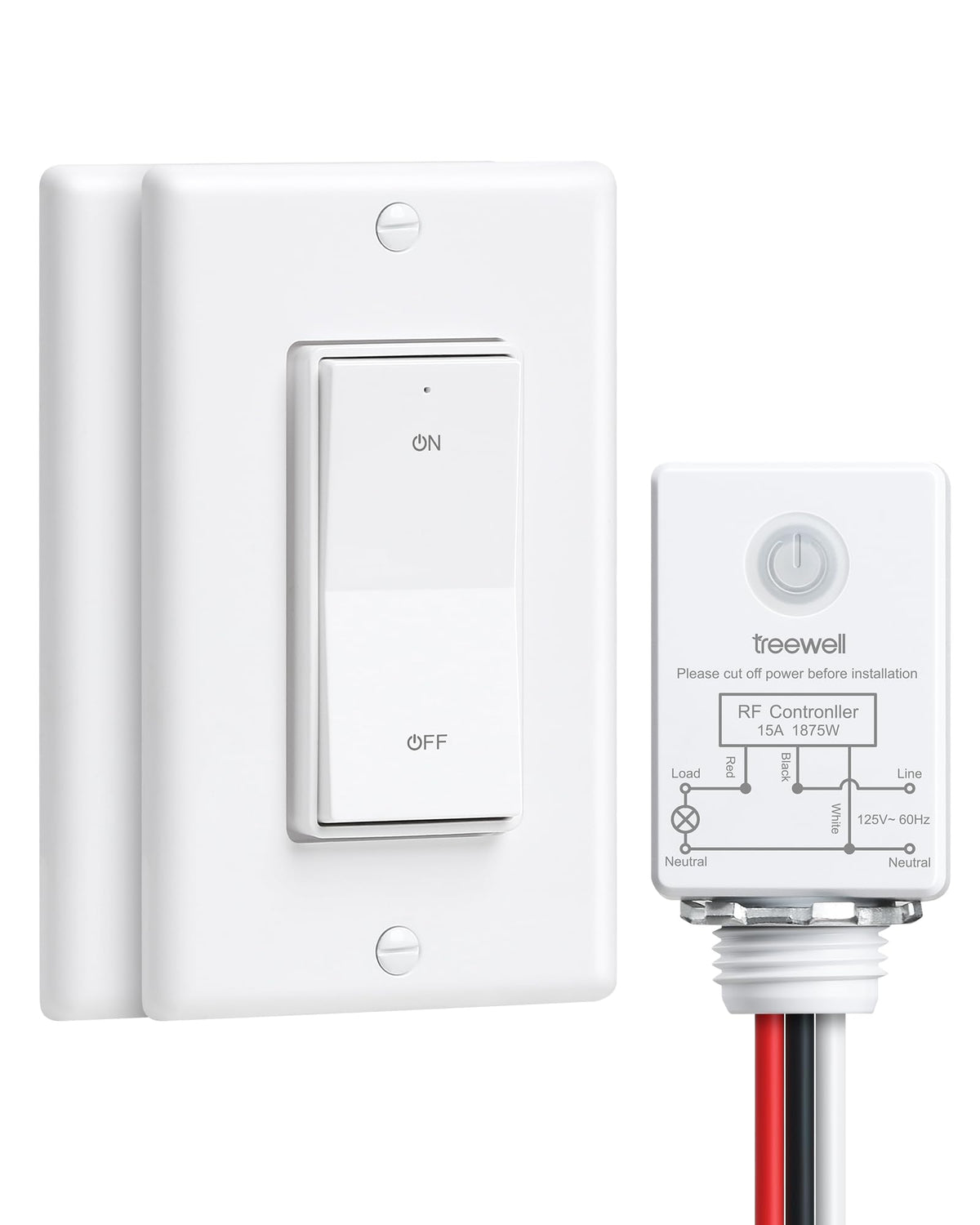 TREEWELL Decorator Rocker Wall Switch for easy, wall-mounted control of lights.