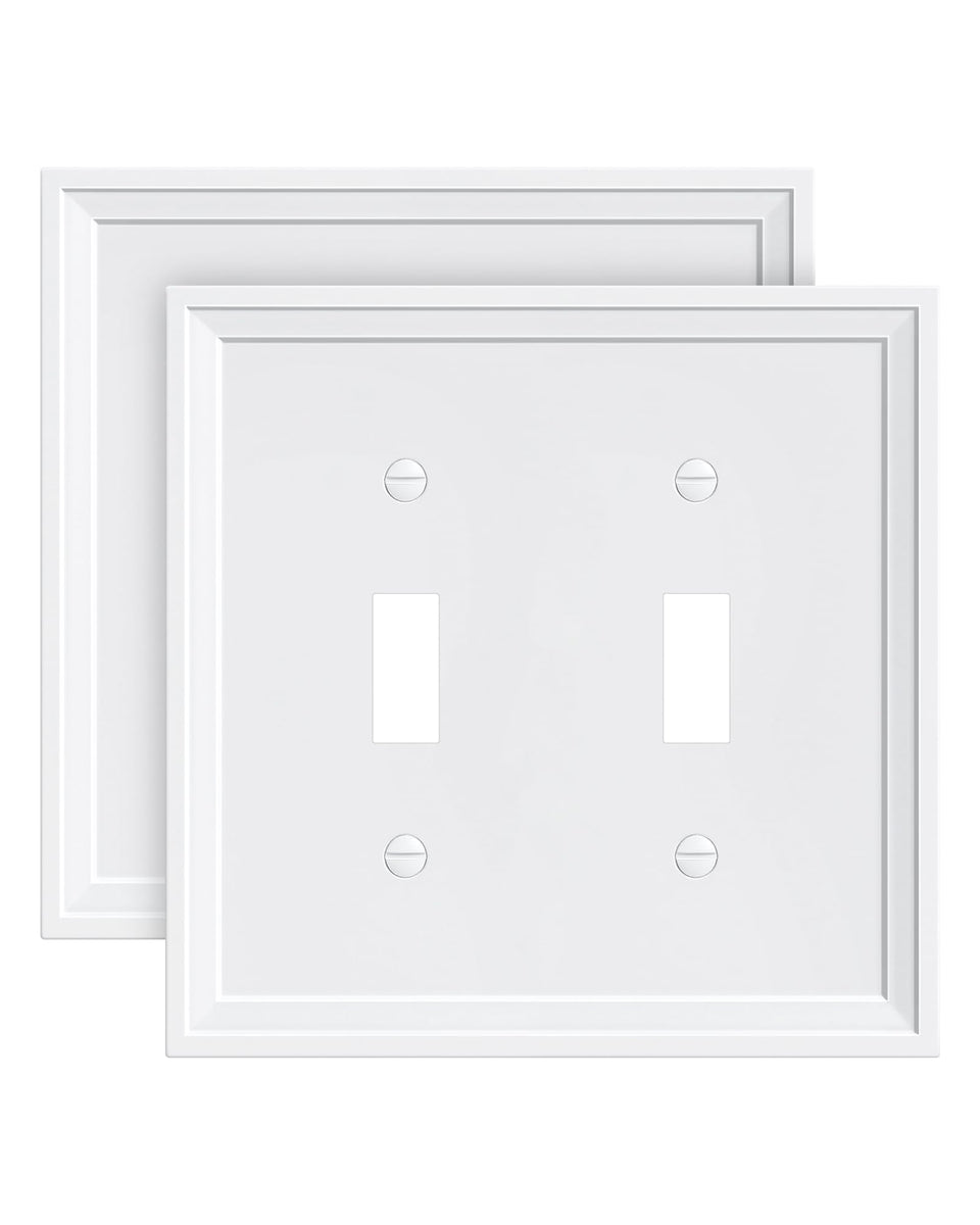 Treewell double-toggle wall plate white adds clean, modern style to any room