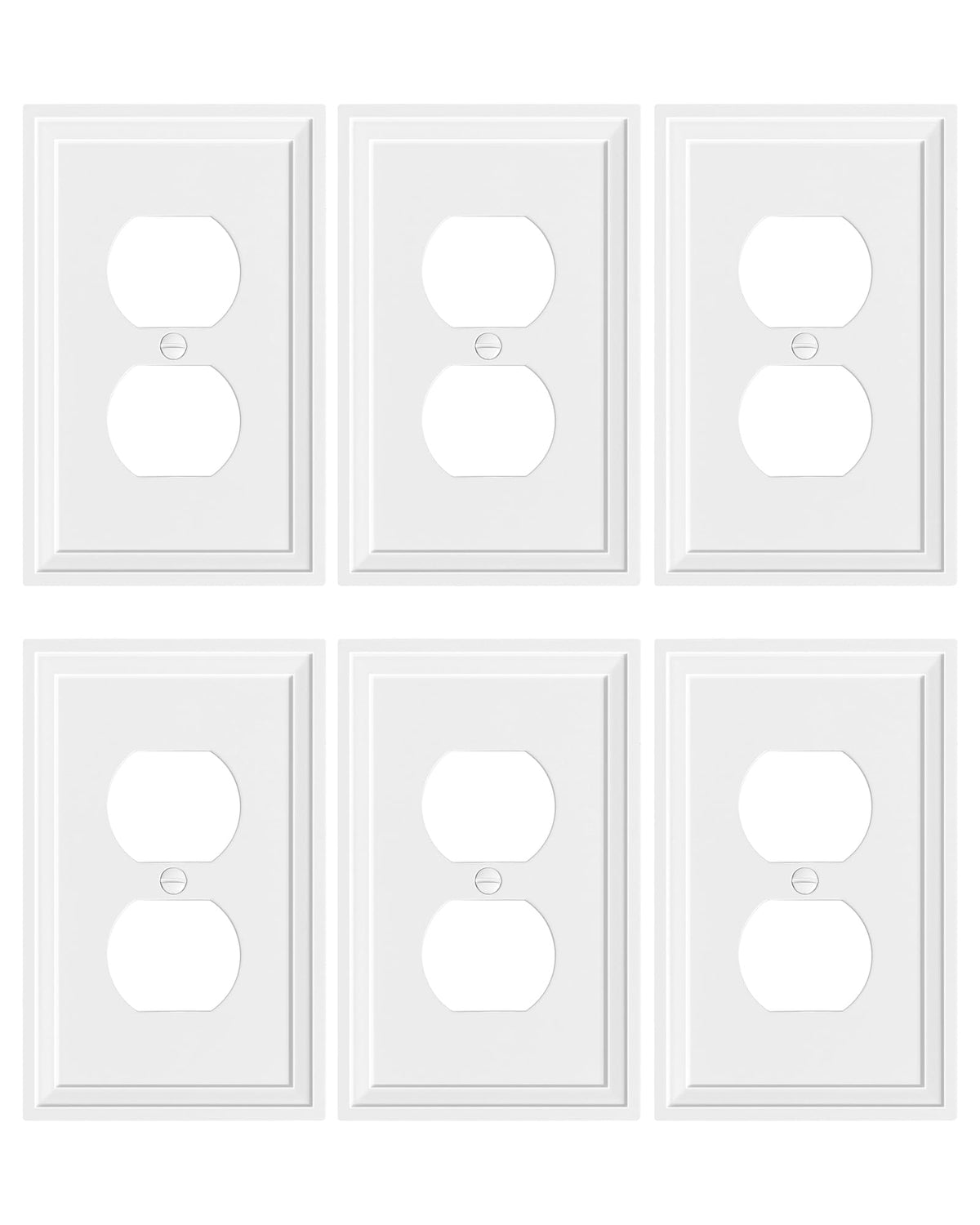 TREEWELL duplex outlet cover in white adds a clean update to any room