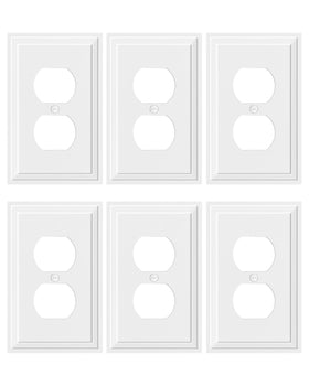 TREEWELL duplex outlet cover in white adds a clean update to any room
