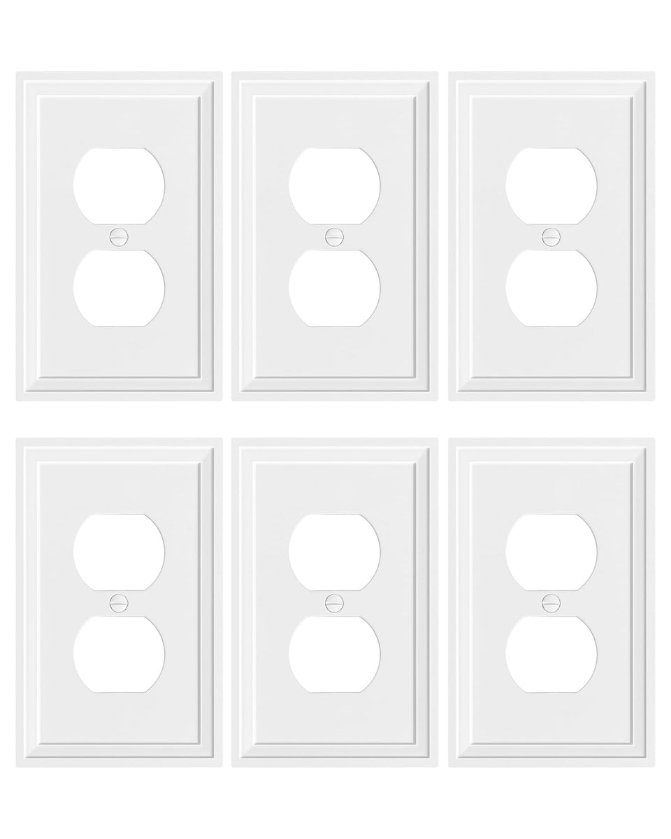 TREEWELL duplex outlet cover in white adds a clean update to any room