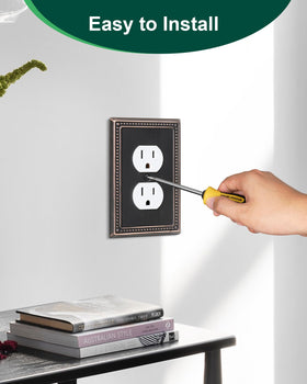 Six-pack Treewell plates fit duplex outlets and double switches.