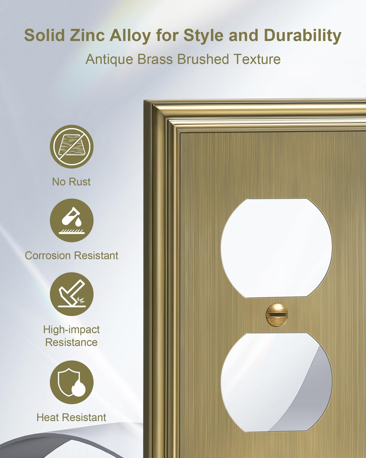 TREEWELL durable zinc alloy wall plate offers long-lasting protection and easy upkeep.