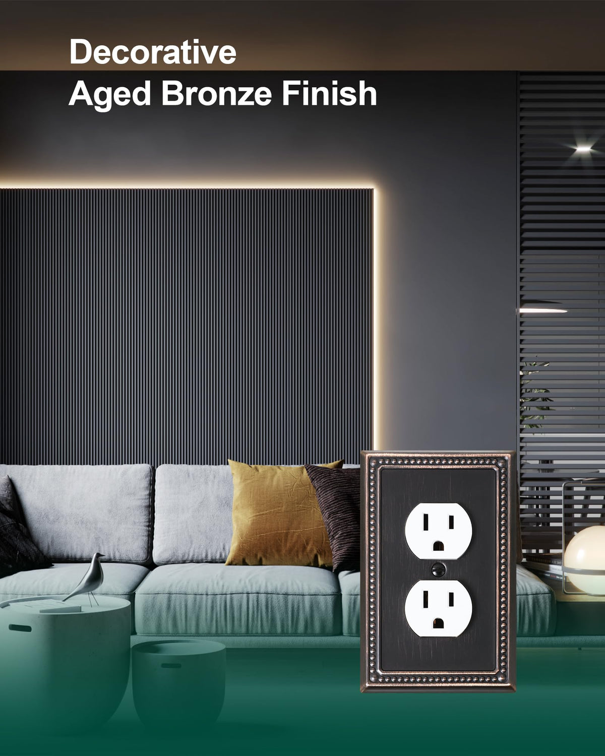 Durable metal Treewell wall plate resists tarnish and corrosion.