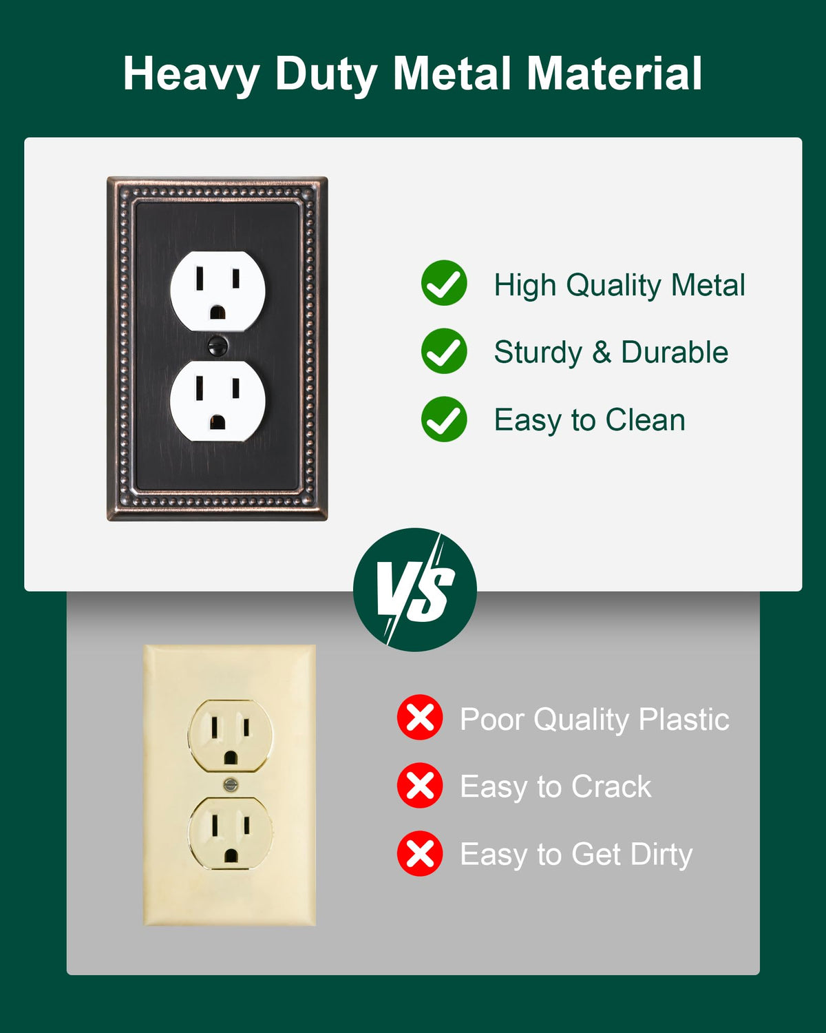Includes matching screws for quick, clean installation.