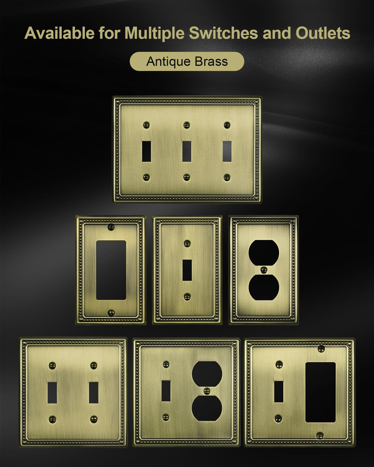 TREEWELL pack of six duplex plates covers multiple outlets with cohesive styling.