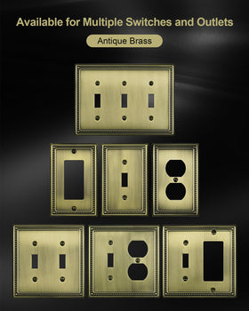 TREEWELL pack of six duplex plates covers multiple outlets with cohesive styling.