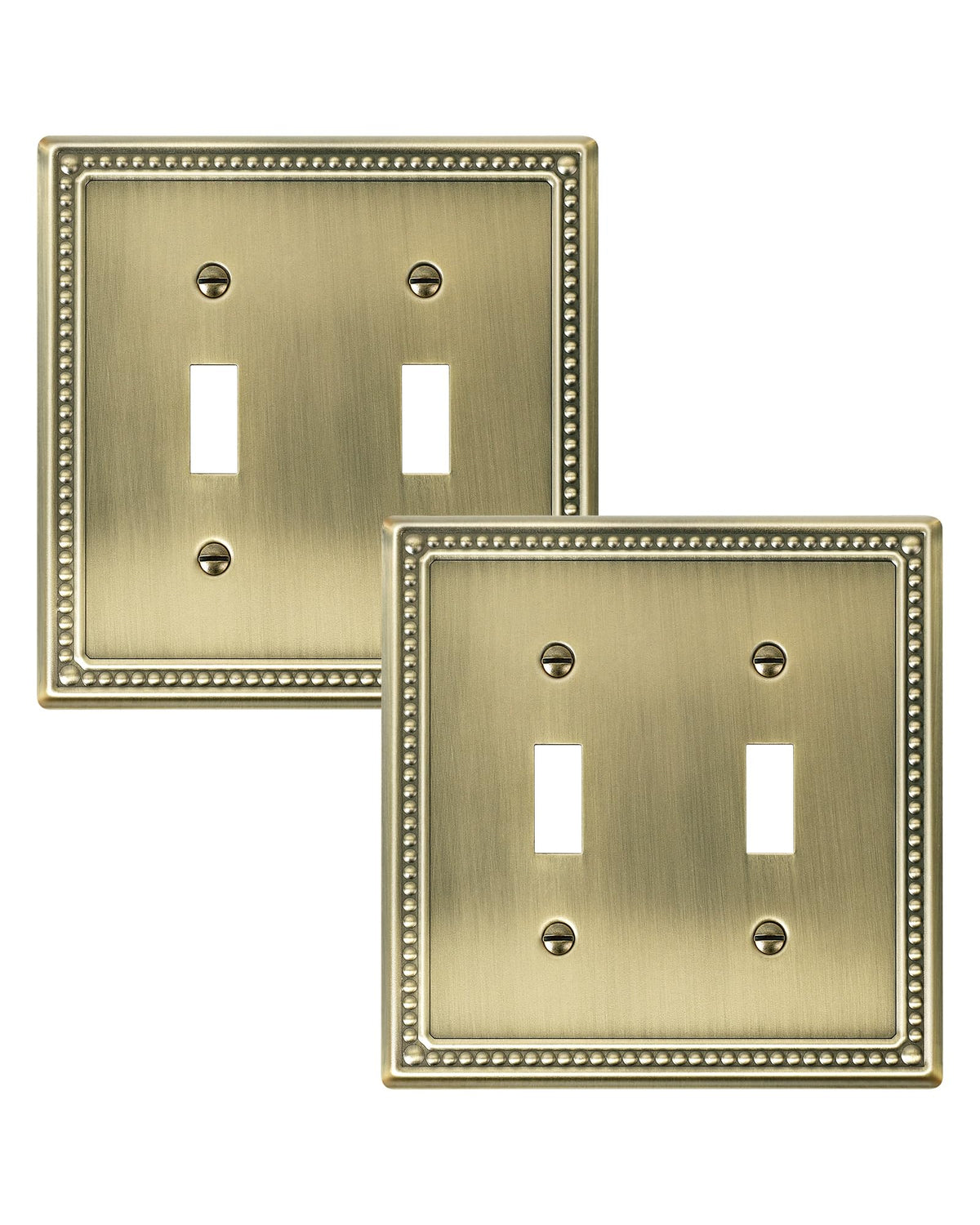 Treewell Pearls double-toggle plate close-up with pearl border for refined decor.