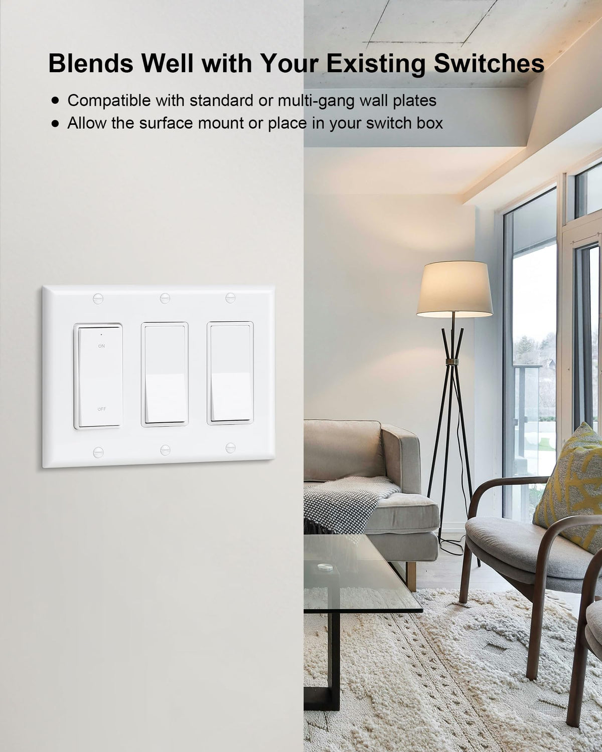 Treewell remote with 200ft range works through walls for flexible placement.