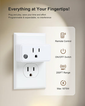 Treewell remote control outlet with two remotes for convenient multi room use