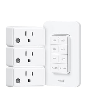Treewell remote control outlet wall switch plate for easy lighting control from a single wall point.
