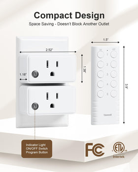 Treewell 15A/1875W rated outlet suitable for lamps and appliances