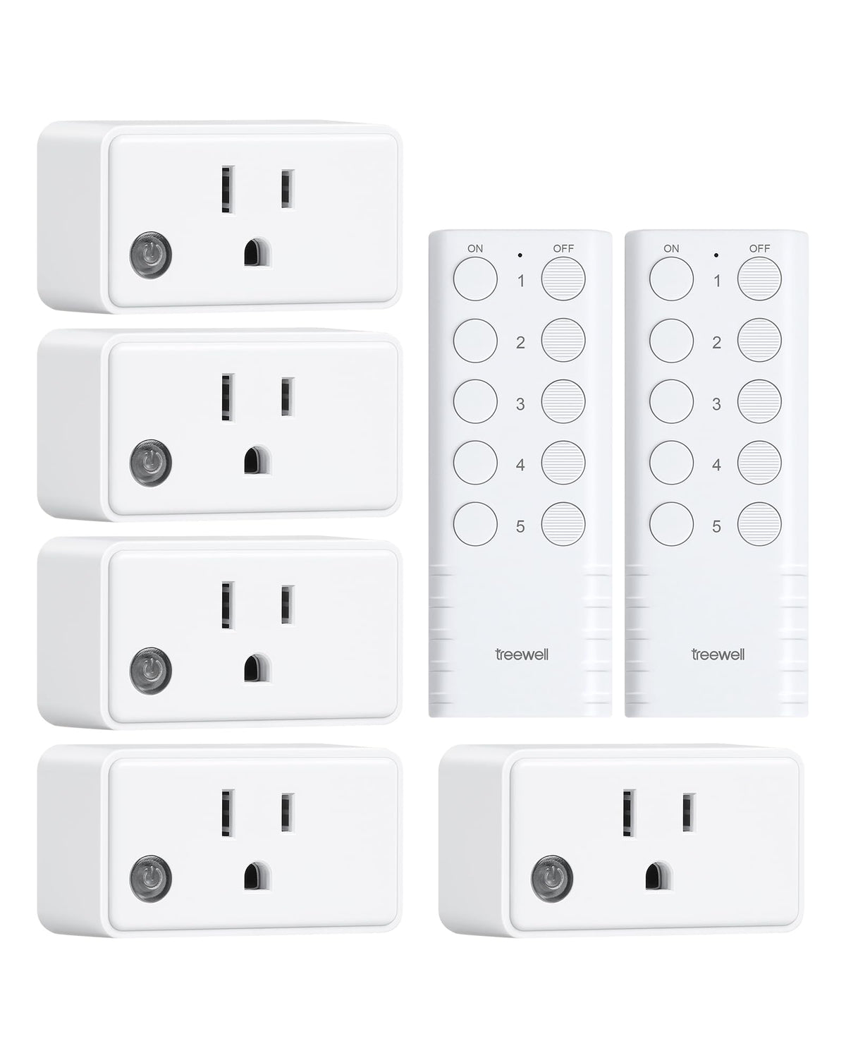 Treewell remote outlet with five outlets for centralized control of devices