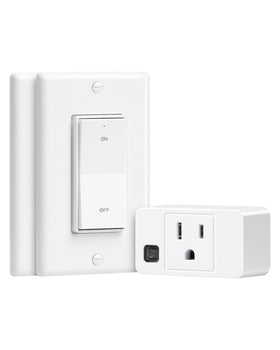 Treewell remote outlet wall switch pack lets you control lamps from your sofa.