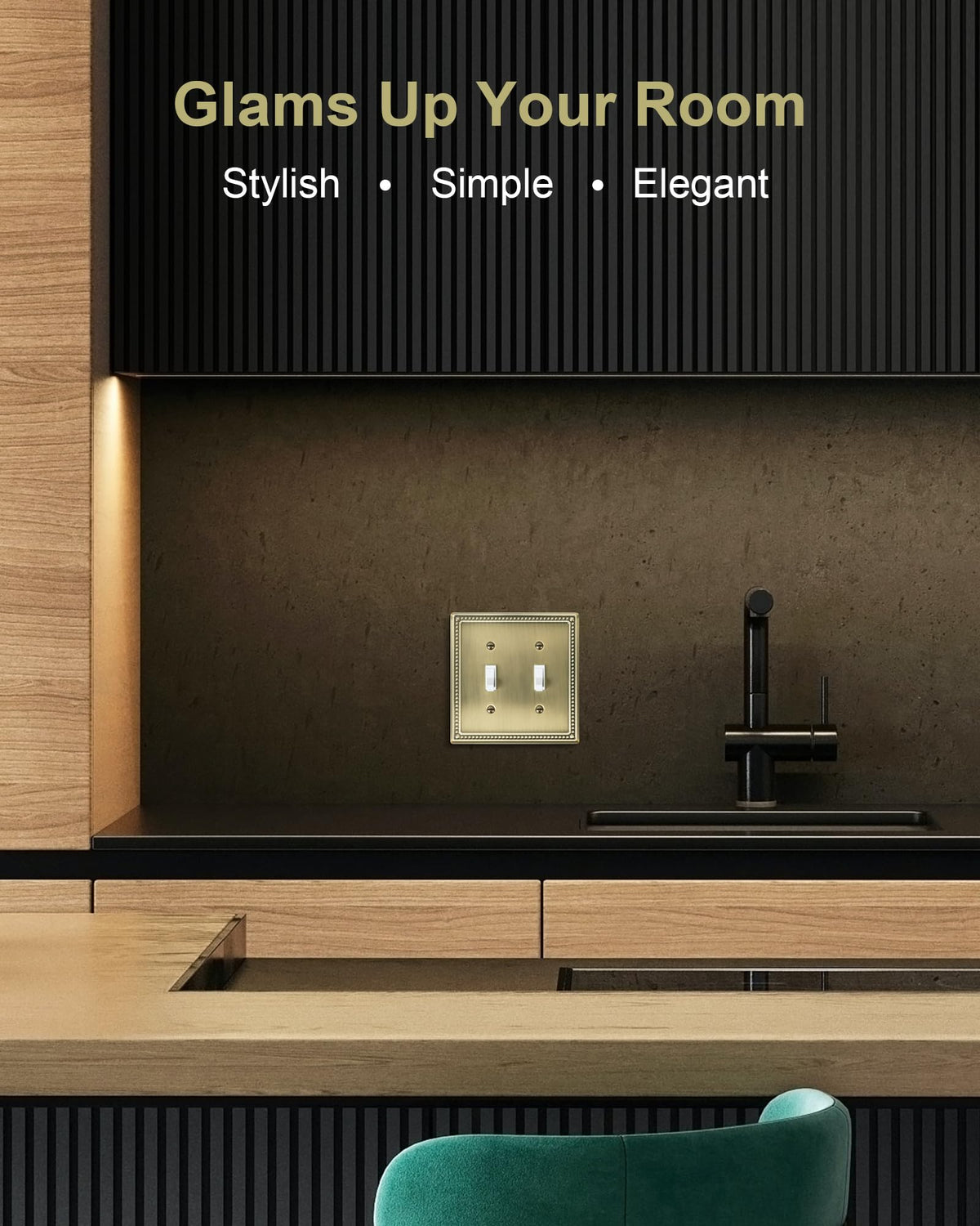Treewell antique brass plate complements modern and traditional spaces.