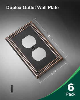 Beaded border on Treewell wall plate adds refined decorative detail.